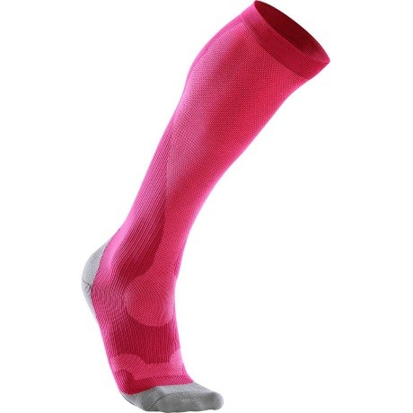 2XU Womens Compression Performance Run Sock Hot Pink Grey