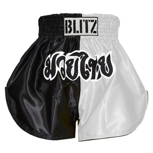 Blitz Thaiboxningsshorts Kids svart vit 1