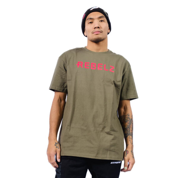 rebelz logo olive tshirt 2