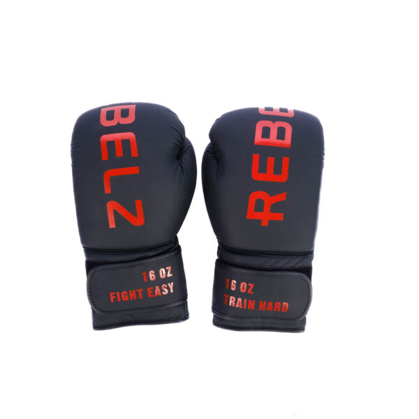 rebelz boxing gloves black and red 3