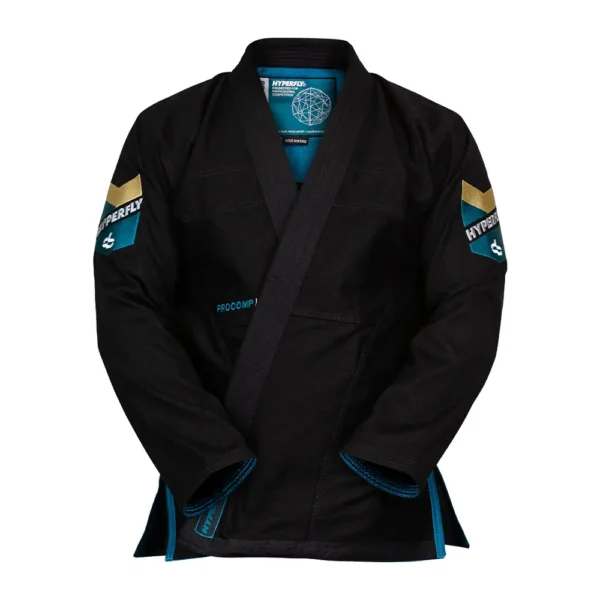 Hyperfly BJJ Gi ProComp Lyte svart/ocean gold