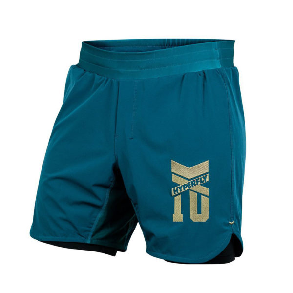 Hyperfly Grappling Shorts Icon teal gold 3