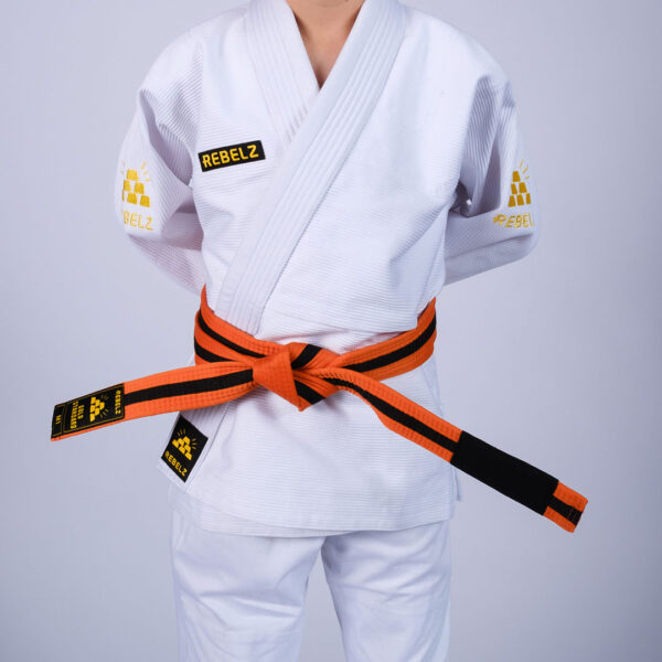 Rebelz BJJ Belts Kids Gold Standard Orange Black