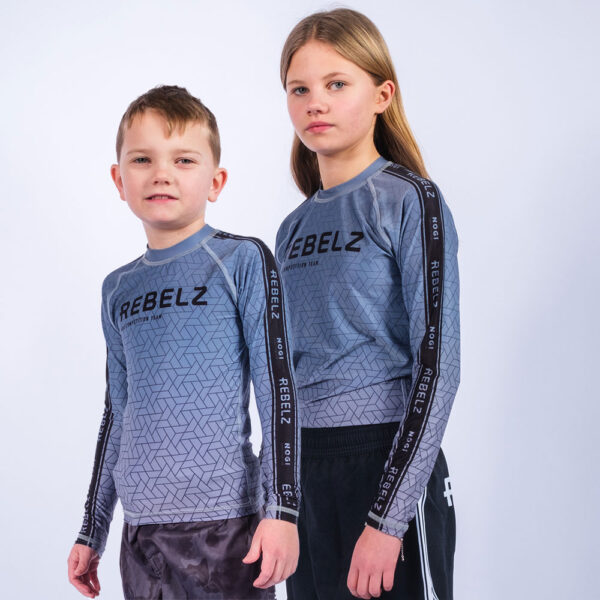 Rebelz Rashguard Kids Ranked grey front