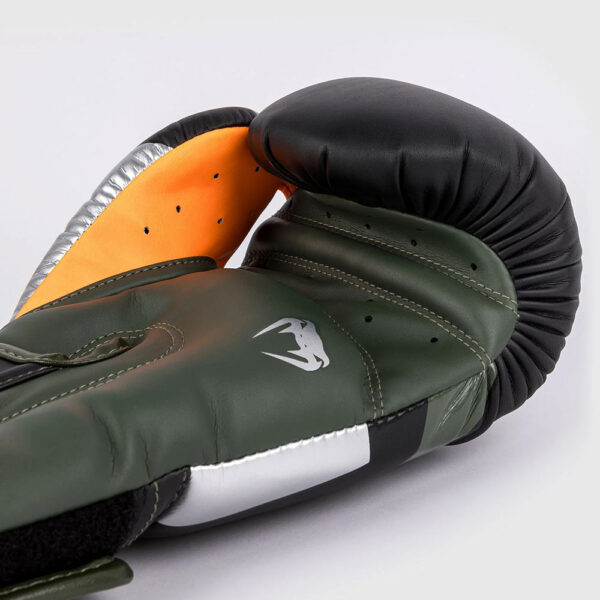 Venum Boxing Gloves Elite black khaki silver 3